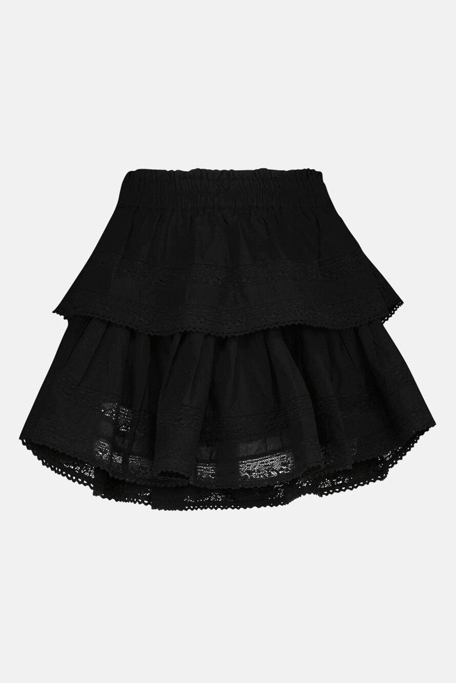 LoveShackFancy Ruffle Embellishment Cotton Mini Skirt - S